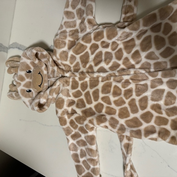 Hooded soft plush Baby bathrobe Giraffe 6-9 months NWOT - Picture 5 of 12